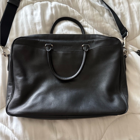 Coach Black Leather Briefcase for Men - Picture 2 of 4